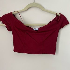 Tobi Burgundy red crop top